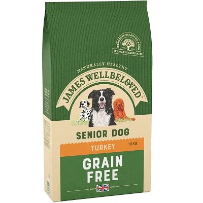 James Wellbeloved Grain Free Turkey & Vegetable Senior Dog Food 10kg