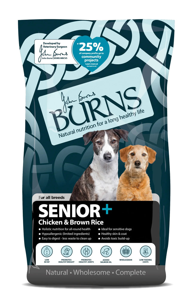 Burns Senior+ Chicken & Brown Rice Dog Food 12kg