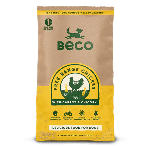 Beco Free Range Chicken with Carrot & Chicory Dry Adult Dog Food, Complete Recipe, 12kg