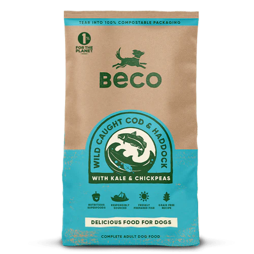 Beco Wild Caught Cod & Haddock with Kale & Chickpeas Dry Adult Dog Food, Complete Recipe, 12kg