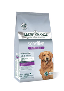 Arden Grange with White Fish & Potato Sensitive Senior/Light Dog Food 12kg