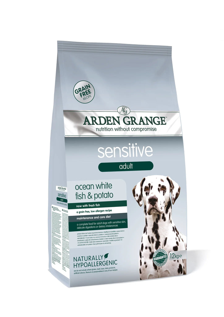 Arden Grange with White Fish & Potato Sensitive Adult Dog Food 12kg